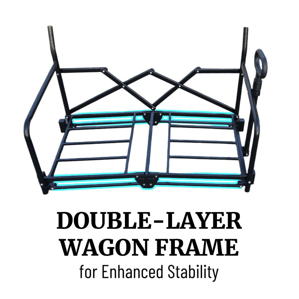 3-in-1 Convertible Wagon Cart, Switches Into 2-Seater, Ideal for Beach, Camping, Soccer & Baseball Games