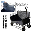 3-in-1 Convertible Wagon Cart, Switches Into 2-Seater, Ideal for Beach, Camping, Soccer & Baseball Games