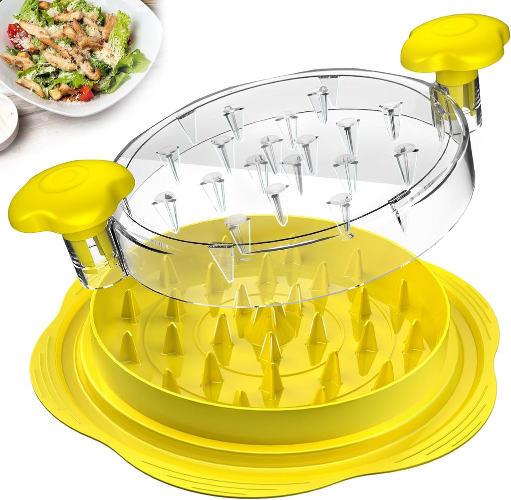 Chicken Shredder Tool Twist Large Meat Shredder with Brush&Fork, Black