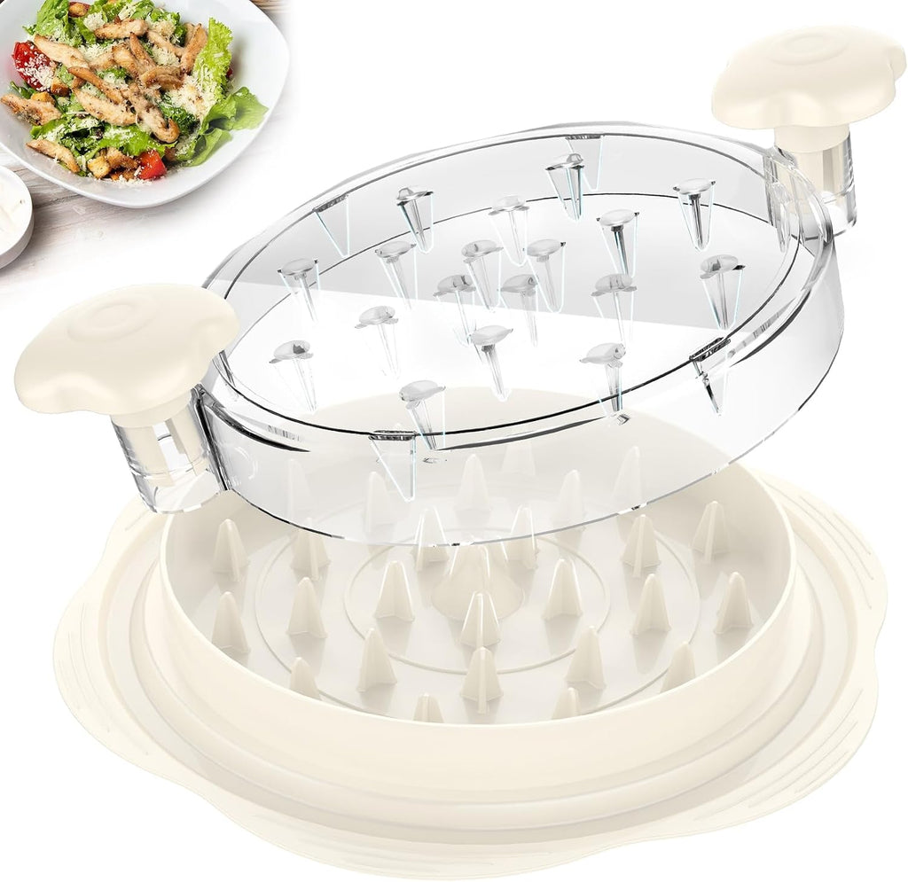 Chicken Shredder Tool Twist Large Meat Shredder with Brush&Fork, Black