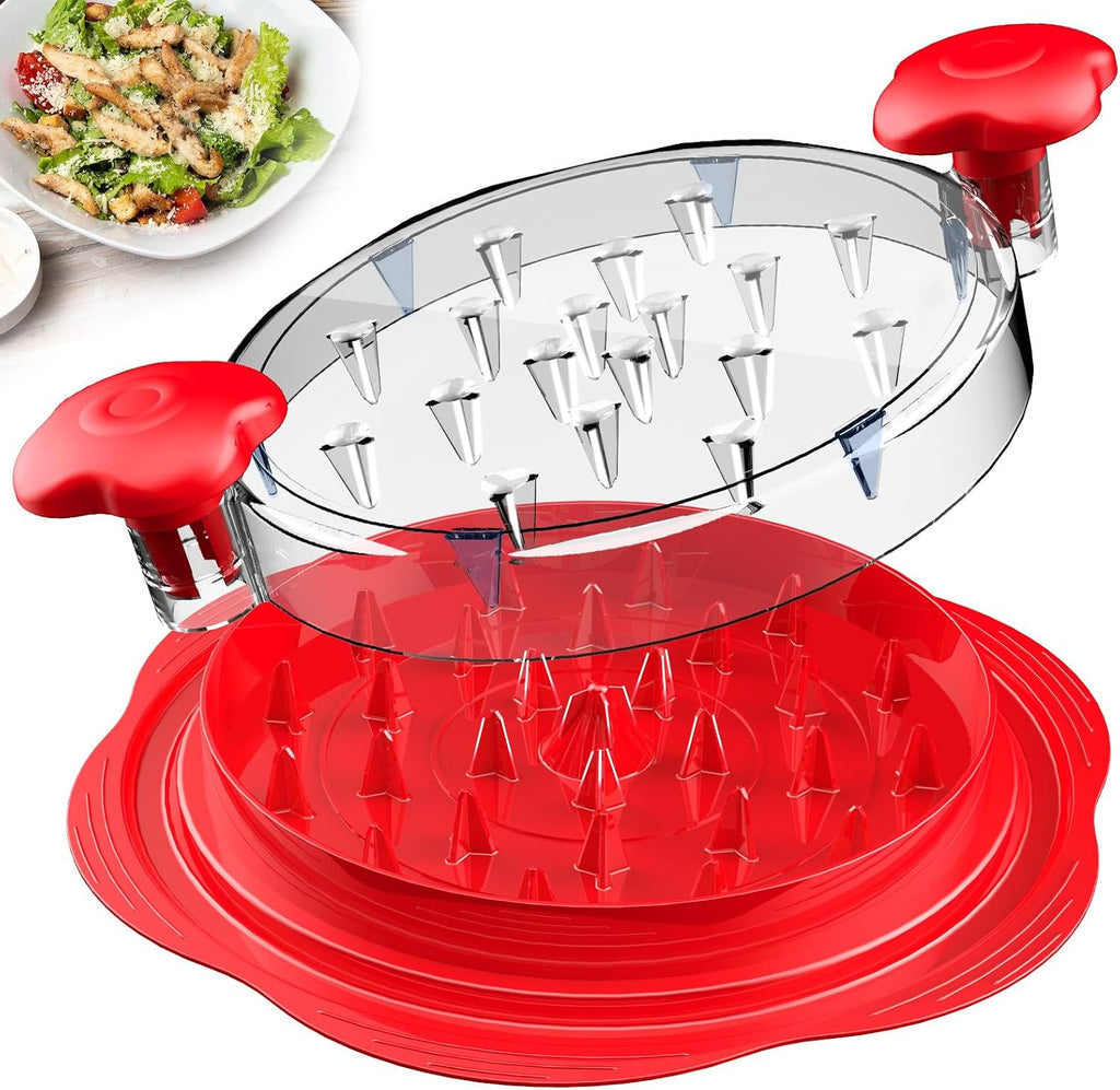 Chicken Shredder Tool Twist Large Meat Shredder with Brush&Fork, Black