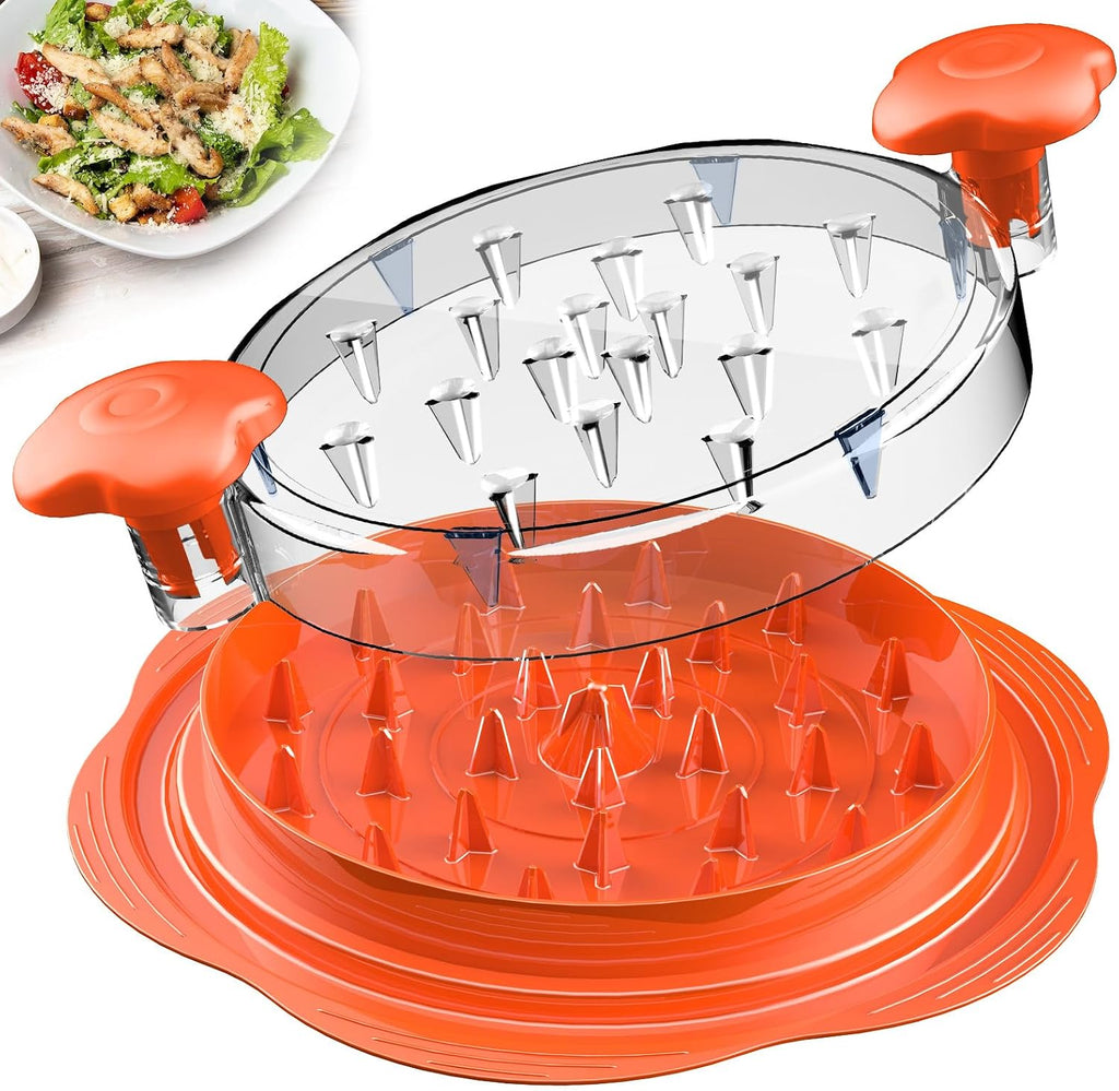 Chicken Shredder Tool Twist Large Meat Shredder with Brush&Fork, Black