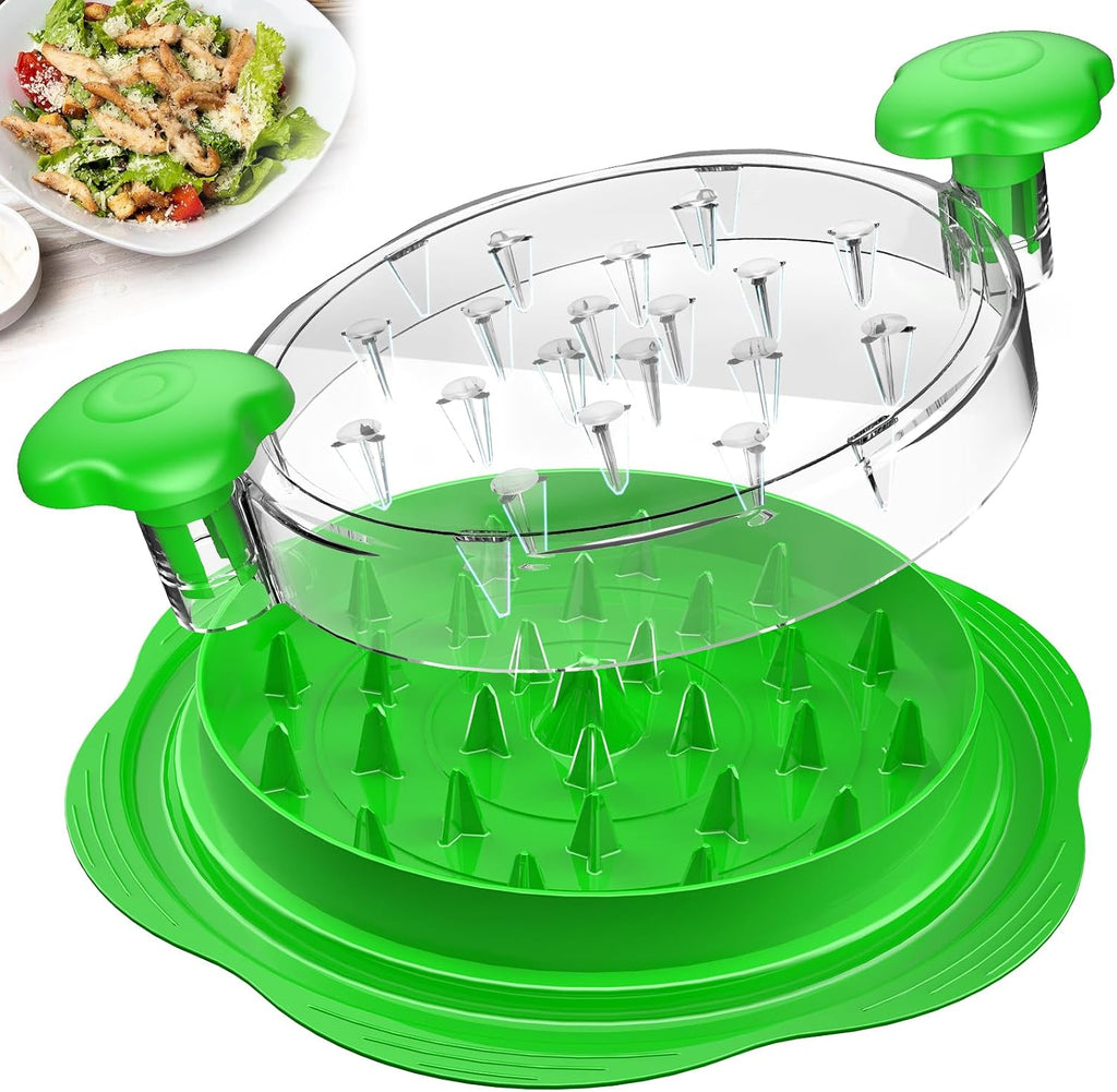 Chicken Shredder Tool Twist Large Meat Shredder with Brush&Fork, Black