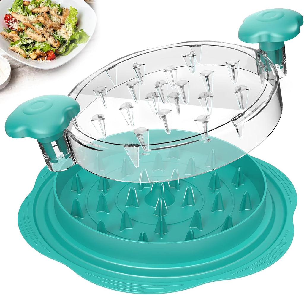 Chicken Shredder Tool Twist Large Meat Shredder with Brush&Fork, Black