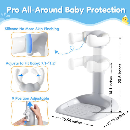 Baby Shower Assist Holder with Anti-Pinch Silicone & Anti-Slip Base for Toddlers 6–36 Months